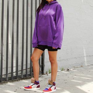 Purple color Oversize Hoodie Large